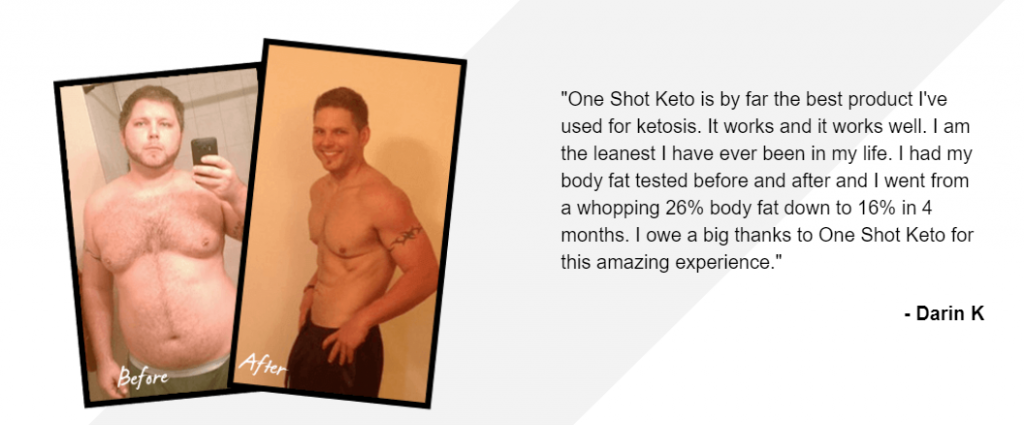 One Shot Keto Reviews-after&before results