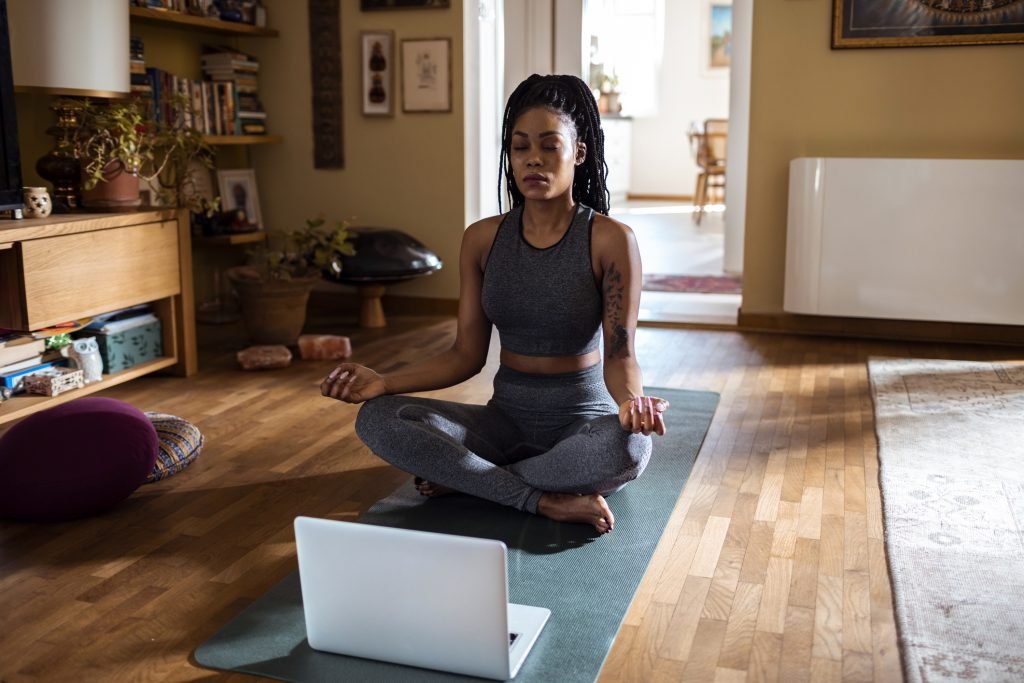 Yoga and meditation while work from home